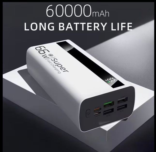 60000Mah
Power Bank, 66W Super Fast Charge, Intelligent Digital Display Screen