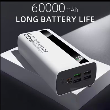 60000Mah
Power Bank, 66W Super Fast Charge, Intelligent Digital Display Screen