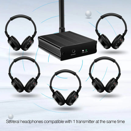 Promotional RF Silent Disco Fold Wireless Headphone Package --8 Pcs with 1 Transmitter in 500m