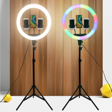 RGB Ring Light Selfie Light 14inch 12inch 10inch Photo Ringlight Remote Control, Dimmable LED Ring Light Phone Lamp Photography