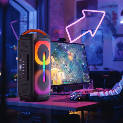 JYX Bluetooth Speaker with 2 Dual 60W 6.5" Subwoofer, TWS Stereo Sound, Deep Bass & Recording, 400W Peak Power Karaoke Machine