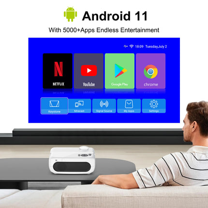 H96 MAX PJ-X6 Projector 4K Android 11 2GB 16GB 1080P Projector  2.4G 5G WIFI6  280 ANSI Lumens