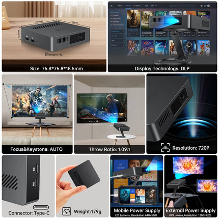 8849 M1 Projector Portable Outdoor Life 8849 Mars Projector Pocket Mini Projector for Home Theater
