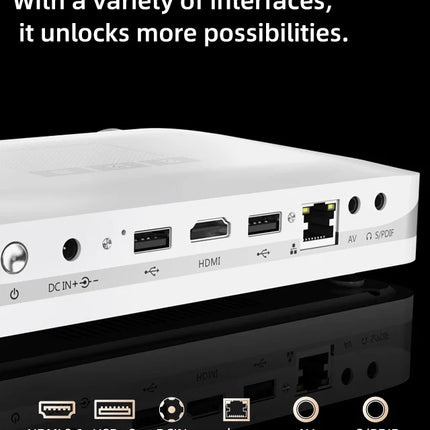 New Upgrade Mini Portable 450 Lumens DLP 4K 3D Projector Android WiFi Built-in Battery HIFI Stereo Home Cinema Office Education