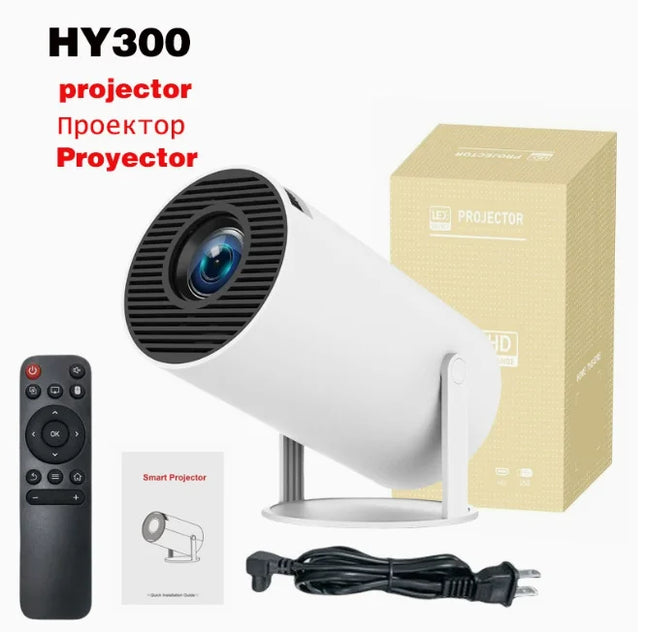 Hot Sale HY300 Smart Projector 4K Android 11 WiFi  720P HD Portable Mini Video Projector for Home Cinema Theater Outdoor Movie