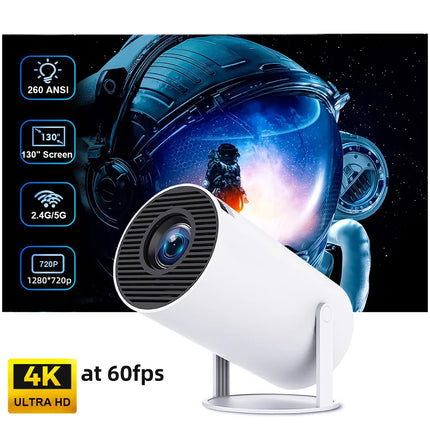 Yinzam HY300 Android 12 Portable Video Projector, LCD 1080P 4K Max Cinema Projector With 260 Ansi Lumens WiFi BT Video Beamer 3D