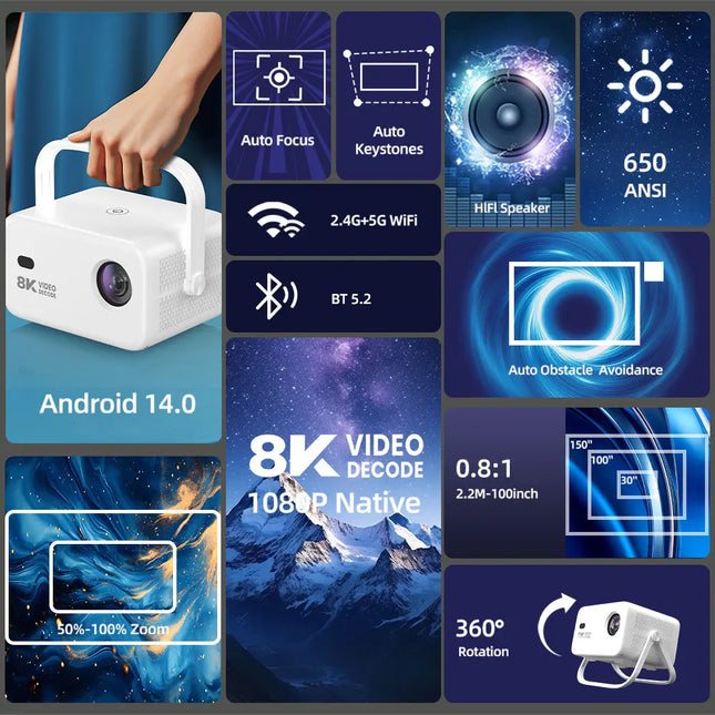 Topleo Free Shipping Projector Home Theater Beamer Led Lcd Video Android 1080P Smart Proyector Portable 4K Mini Projector