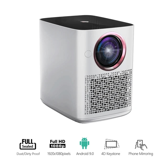 Full HD 1080P Interactive Android 9.0 Mini Smart Portable LED Projector WIFI Projector for Home TV  Led Video Game Movie