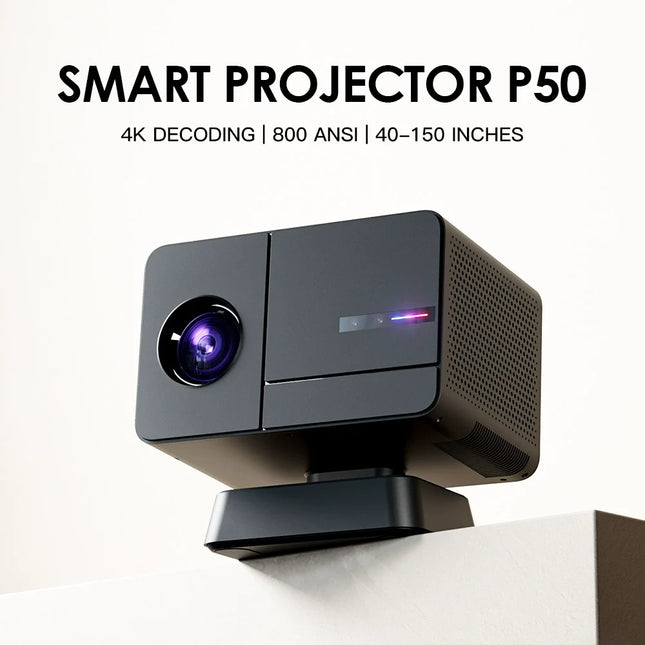 Smart Portable LCD Projector with Android 14 800 Lumens Built-in Speakers Theater Gaming LAN LED 120W 1-Year Warranty