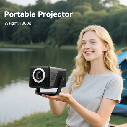 Smart Mini Portable Android 14 WiFi6 5.4 1080P Outdoor Home Theater Projector Built-in Power Converter 5W Speaker US