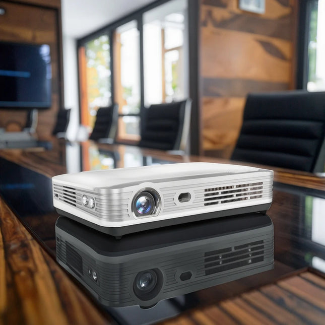 New Upgrade Mini Portable 450 Lumens DLP 4K 3D Projector Android WiFi Built-in Battery HIFI Stereo Home Cinema Office Education