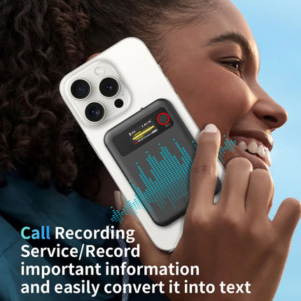 Portable AI Voice Recorder 128G Dual-mode for 5.0 10-12 Hours Long-Lasting Battery WAV App Control Lectures Small Screen