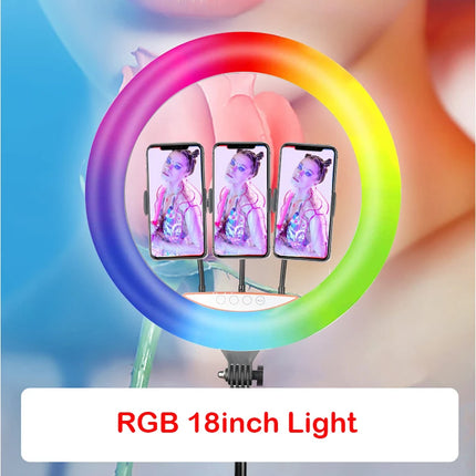 RGB Ring Light Selfie Light 14inch 12inch 10inch Photo Ringlight Remote Control, Dimmable LED Ring Light Phone Lamp Photography