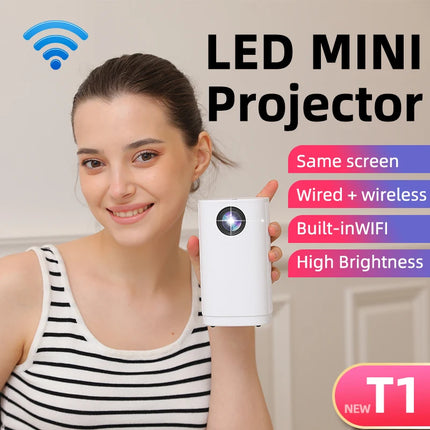 High Brightness 1080 Dual Fan Heat Dissipation Projector Short-Focus Design Custom Lens LCD LED WiFi Pocketable Built-In