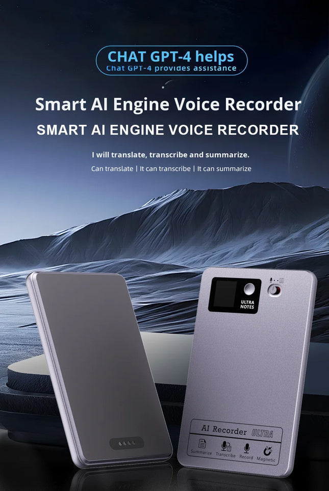 Smart Voice Activated AI Voice Recorder with Real-time Transcription Simultaneous Interpretation & AI Note Taker