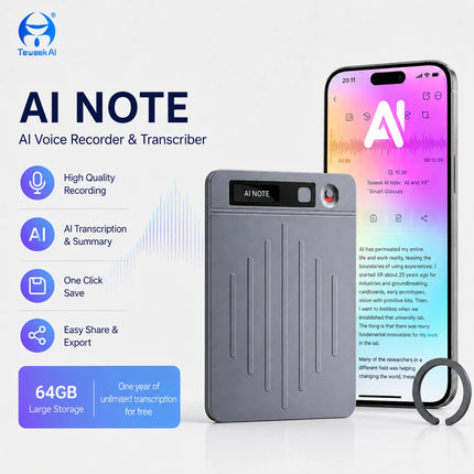 Ultra Thin AI Recording Pen ChatGPT Large Model Voice Transcription Meeting Summary WAV Audio Intelligent Device Mobile