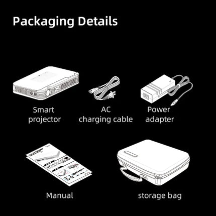 New Upgrade Mini Portable 450 Lumens DLP 4K 3D Projector Android WiFi Built-in Battery HIFI Stereo Home Cinema Office Education