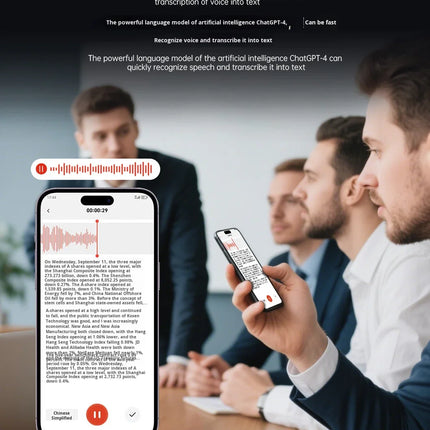Smart Voice Activated AI Voice Recorder with Real-time Transcription Simultaneous Interpretation & AI Note Taker