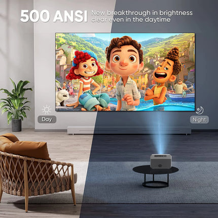 True 500Lumens 2GB 16GB Android 10 LED Light DLP Mini Projector 4K Dual WiFi BT N1 Pocketable 3D Ready Short Throw Business