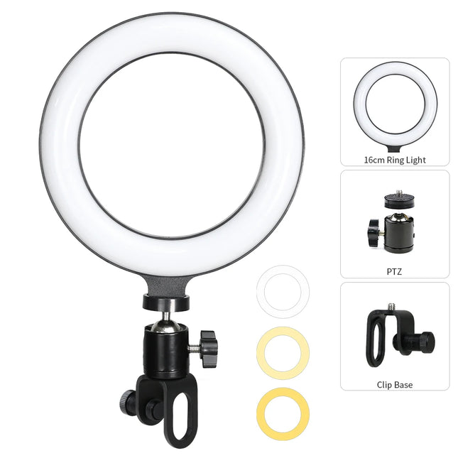 LED Ring Light With Clip On Laptop Computer Fill Lamp For Video Conference Lighting Kit Zoom Webcam Chat Live Streaming Youtube
