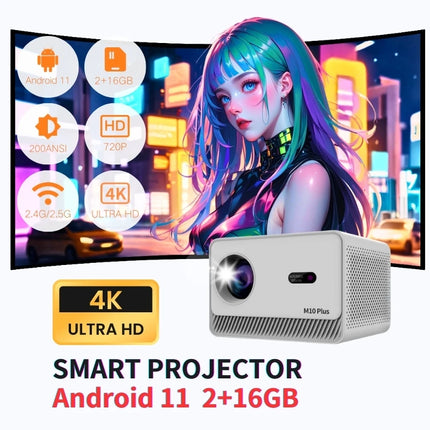 ZCXY High Quality M10 PLUS Smart Android 11 Projector Portable Mini Home Theater Full HD 4K Outdoor Compatible 200 Ansi