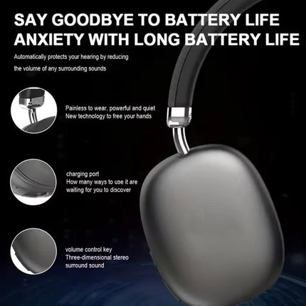 Over-ear stereo headphones shell headset cell phone cable tied orBluetooth wireless noise isolation stereo