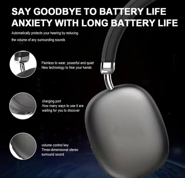 Over-ear stereo headphones shell headset cell phone cable tied orBluetooth wireless noise isolation stereo
