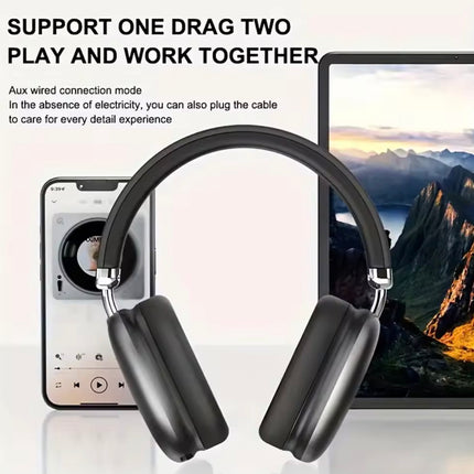 Over-ear stereo headphones shell headset cell phone cable tied orBluetooth wireless noise isolation stereo