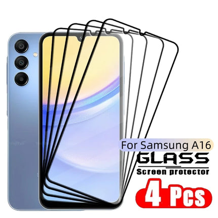 1-4PCS Full Cover Glass For Samsung A16 Glass Samsung Galaxy A16 Tempered Glass 9H Cover For Screen Protector Samsung A16 A 16