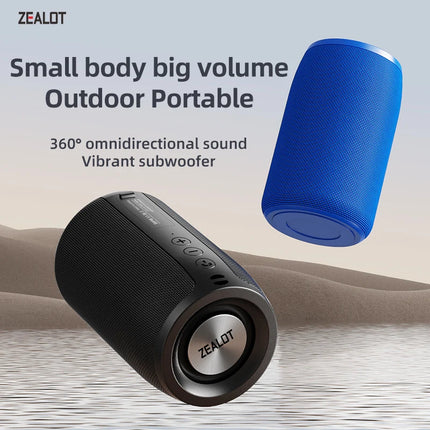 Zealot_S32 Wireless Bluetooth Speaker Mini Portable Subwoofer Speaker TWS Dual Pairing BT5.2 15W Wireless Speaker for Outdoor