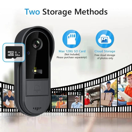 Tuya WiFi doorbell  2-way HD 1080P, microSD/cloud, waterproof, 1000mAh battery, long standby,Wireless Security Camera