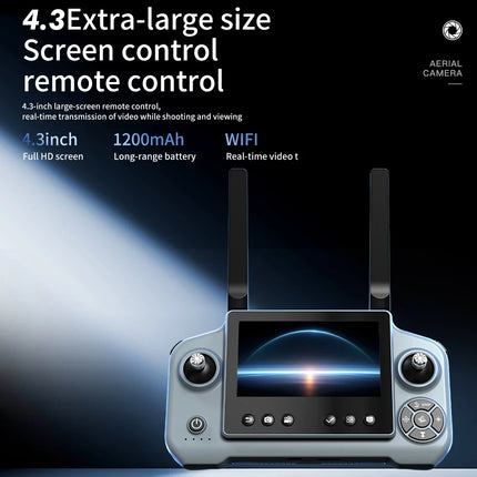 AE21 HD Dual Camera Mini Drones 4.3" Screen Remote RC Quadcopters With Propeller Guard Electronic Toys For Aerial Video Shooting