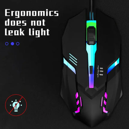 Gaming Mouse LED Ergonomic Design Gaming Mouse Luminous USB Wired 4-button USB Backlit Mouse For PC Desktop and Laptop Computers