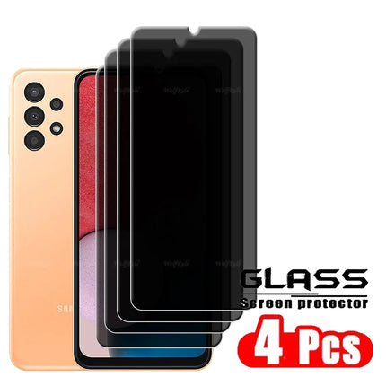 4Pcs For Samsung A13 Glass Samsung Galaxy A13 Tempered Glass 9H HD Privacy Anti-Spy Cover Glue Screen Protector Samsung A13 A 13