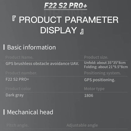 SJRC F22 S2 PRO+ GPS Drone 4K Professional 2 Axis Gimbal EIS Camera With Laser Obstacle Avoidance RC Foldable Quadcopter Dron