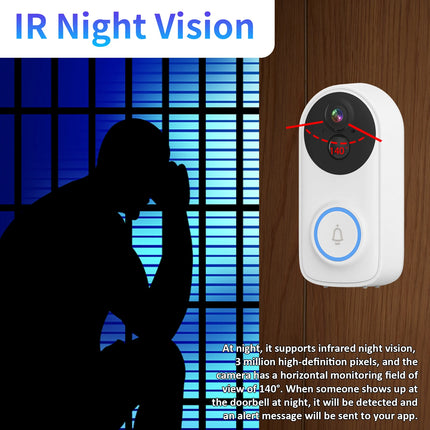 iCsee APP 3MP 1296P WIFI IP Doorbell  Low Comsunption Battery Power Visual Video Door Phone Intercom Peephole Viwer Door Camera