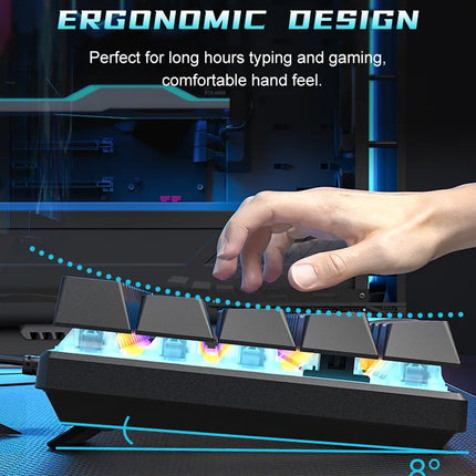 Teclado Mecánico 60% Gaming Keyboard Gamer Mechanical Keyboards PC Teclados Laptop Oficina Mini Key Board Klavye Teclas White