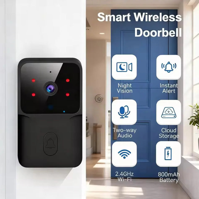 Wireless Video Doorbell Camera, WiFi Two-way Talk Doorbell with IR Night Vision, Smart Home Security Surveillance Monitor