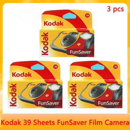 Classic Original Kodak FunSaver/Daylight Single Use Camera With Flash Disposable Point-and-Point Film Cameras 27 Sheets 39 Sheet
