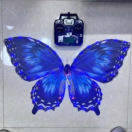 Flysky RC Butterfly Drone Bionic Flying Insect Toy with LED Light & Colorful Wings Remote Control Drone for Wedding Proposal
