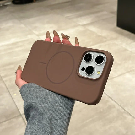 Liquid Silicone Phone Case For iPhone 11 12 13 14 15 16 17 Pro Max Plus Air Magnetic Wireless Charger Shockproof Bumper Cover