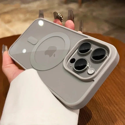 Luxury Transparent Magsafe Phone Case For iPhone 11 12 13 14 15 16 Pro Max Plus Mini Magnetic Clear Bumper Cases Cover