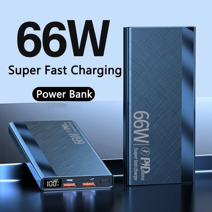 66W Power Bank 30000 mAh Poverbank  PD22.5W Fast Charge Portable Mobile Powerbank Four USB Charger Bateria for All Smartphones