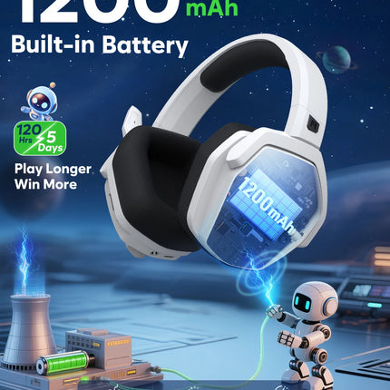 NUBWO G06 Pro Wireless Gaming Headset with Charging Station for Headset & PS5 Controller, 17ms Low Latency, 120H Battery Life
