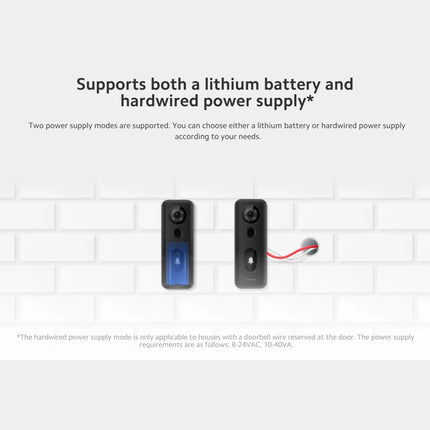 Xiaomi Smart Doorbell 3S 2K Ultra HD Night Vision Video Doorbell Long Battery AI Human Recognition Work with Mi Home APP