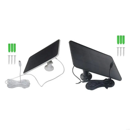 6W 5V Solar Panel For Doorbell Camera Solar Charging Board With Microed USB Interfaced And 5M Cable Outdoor Power Supply F19E