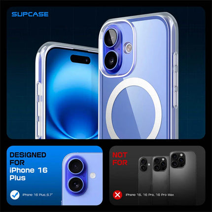 SUPCASE For iPhone 16 Plus Case with Camera Control Capture Button UB Mag Slim Clear Shockproof Magnetic Phone Case