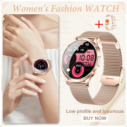 2026New Ultra-thin Women Smart Watch HD AMOLED Full Touch Screen Bluetooth Call Blood Pressure IP68 Waterproof NFC 7.3mm bracele