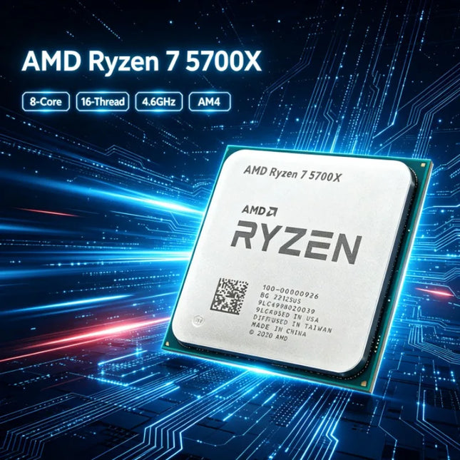 AMD Ryzen 7 5700X 8-Core 16-Thread CPU 4.6GHz AM4 Gaming Desktop PC No Integrated GPU
