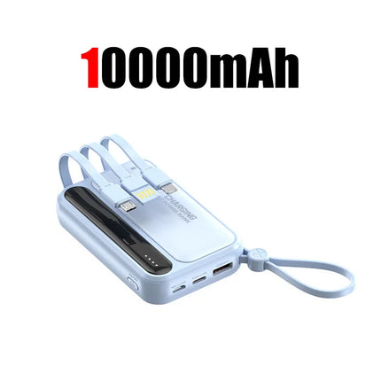 Lenovo 120W 500000mAh Power Bank Large Capacity 4 In1 Cables Intelligent Digital Display Light Portable Powerbank For iPhone New